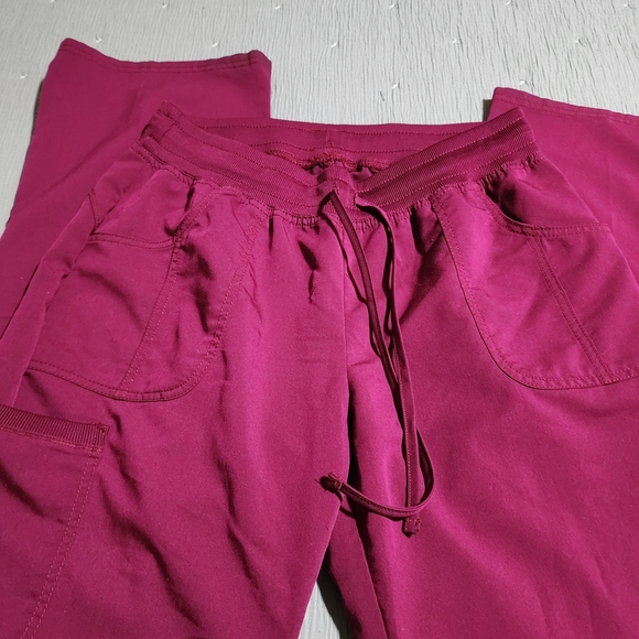 Scrubstar Drawstring Scrub Pants Stretch Burgundy Red Size Medium - Picture 3 of 9
